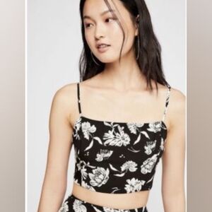 Free People I've Got a Feeling Floral Crop Top Size Small